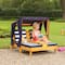 KidKraft Double Chaise Lounge with Cup Holders, Honey & Navy